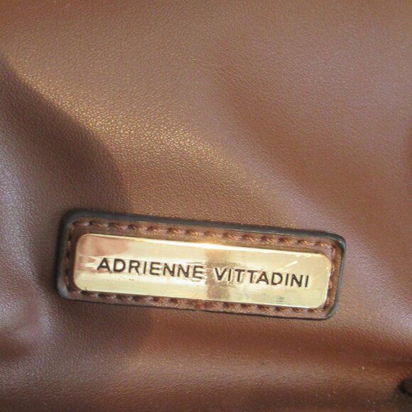 Adriennne Vittadeni, handbag, Faux Leather, Brown & Black, Gold accents, lined. - Picture 6 of 15